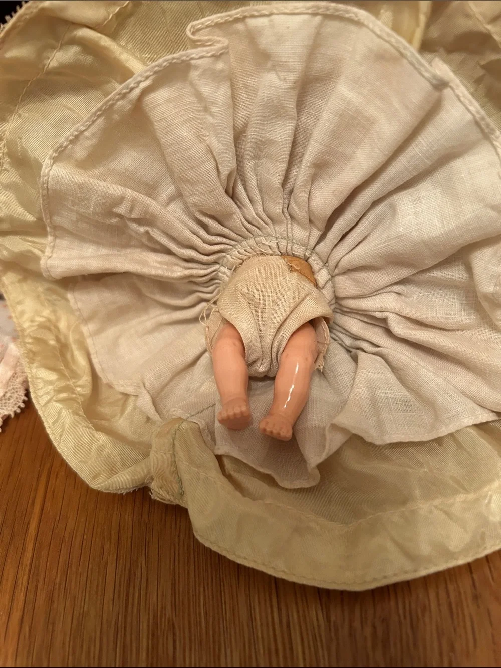 Pair of Vintage Baby Dolls with blinking eyes - Pink and Pale Yellow dresses